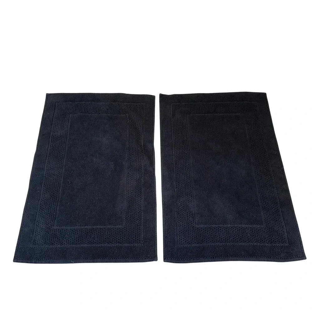 Piscatextil Bath Mat Set 2 Unisex 24x36 Black Good Organic Cotton Portugal